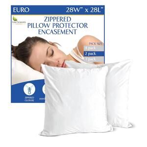 Pillow Protectors (Set of 2) - European Square 28x28 Waterproof Hypoallergenic